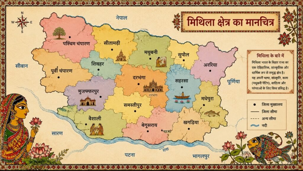 मैथिली मिथिला का map